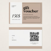 Moderner QR Code Geschenkgutschein (Vorne & Hinten)