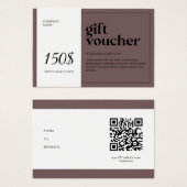 Moderner QR Code Geschenkgutschein (Vorne & Hinten)