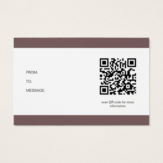 Moderner QR Code Geschenkgutschein (Rückseite)