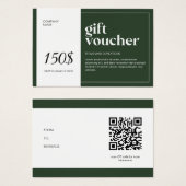 Moderner QR Code Geschenkgutschein (Vorne & Hinten)