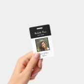 Moderner QR-Code Hair Stylist Schwarz-weiß Ausweis (Handheld)