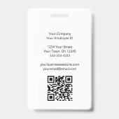 Moderner QR-Code Hair Stylist Schwarz-weiß Ausweis (Rückseite)