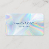 Moderner QR-Code-Holografie-Makeup-Stylist Visitenkarte (Vorderseite)