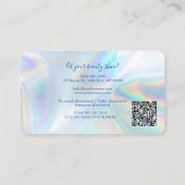 Moderner QR-Code-Holografie-Makeup-Stylist Visitenkarte (Rückseite)