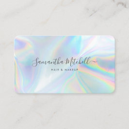 Moderner QR Code Holographic Makeup Stylist Visitenkarte