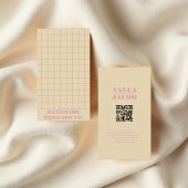 Moderner QR-Code in Beige und Rosa Visitenkarte