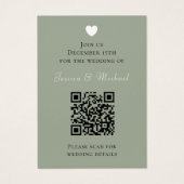 Moderner QR-Code in einer Einladung zur Hochzeit (Vorderseite)