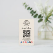 Moderner QR-Code in Verbindung mit unseren soziale Visitenkarte (Stehend Vorderseite)