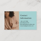 Moderner QR-Code | Light Blue and Olive Green Visitenkarte (Rückseite)