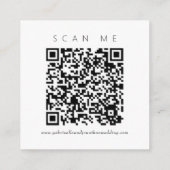 Moderner QR-Code Lila Blumenhochzeit RSVP Begleitkarte (Rückseite)