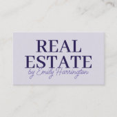 Moderner QR-Code Lila Immobilienmakler Visitenkarte (Vorderseite)