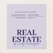 Moderner QR-Code Lila Immobilienmakler Visitenkarten (Außenseite Aufgefaltet)