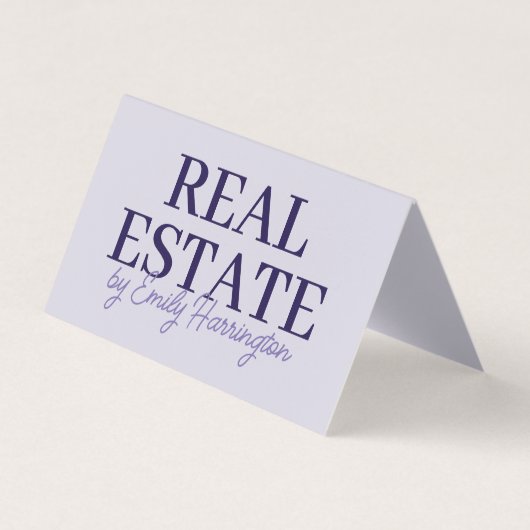 Moderner QR-Code Lila Immobilienmakler Visitenkarten (Vorderseite)