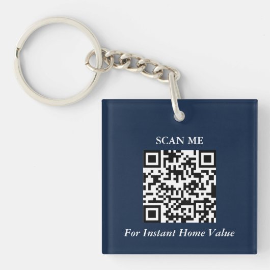 Moderner QR-Code-Makler-Schlüsselanhänger Schlüsselanhänger (Vorderseite)