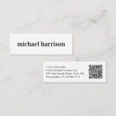 Moderner QR-Code Mini Visitenkarte (Vorne/Hinten)