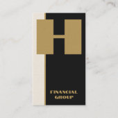 Moderner QR-Code Minimal Schwarzes Monogramm Verti Visitenkarte (Vorderseite)