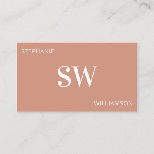 Moderner QR Code Minimal Terracotta Visitenkarte (Vorderseite)