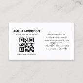 Moderner QR-Code Minimalistisch Beruflich Visitenkarte (Vorderseite)