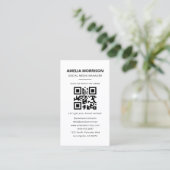 Moderner QR-Code Minimalistisch Beruflich Visitenkarte (Stehend Vorderseite)