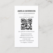 Moderner QR-Code Minimalistisch Beruflich Visitenkarte (Vorderseite)