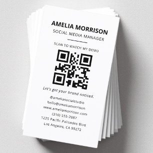Moderner QR-Code Minimalistisch Beruflich Visitenkarte