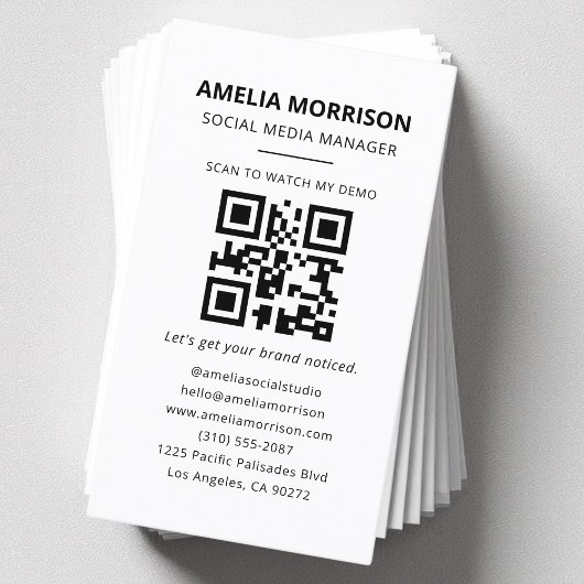 Moderner QR-Code Minimalistisch Beruflich Visitenkarte