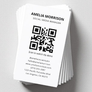 Moderner QR-Code Minimalistisch Beruflich Visitenkarte