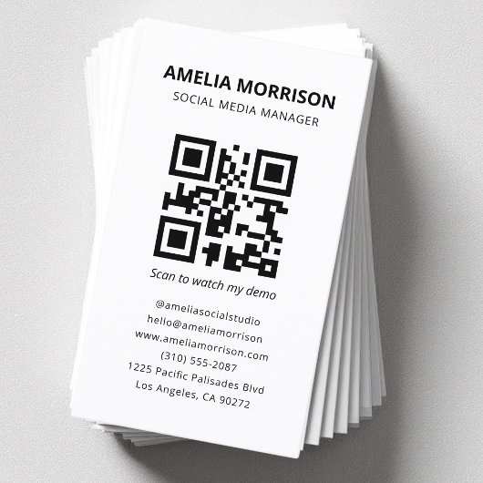 Moderner QR-Code Minimalistisch Beruflich Visitenkarte