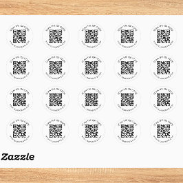 Moderner QR-Code mit benutzerdefiniertem Textlabel Runder Aufkleber