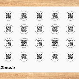 Moderner QR-Code mit benutzerdefiniertem Textlabel Runder Aufkleber