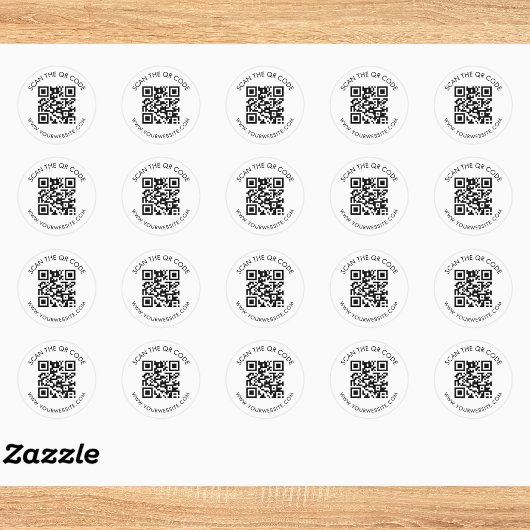 Moderner QR-Code mit benutzerdefiniertem Textlabel Runder Aufkleber