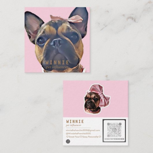 Moderner QR-Code mit doppeltem Foto Quadratische Visitenkarte (Vorne/Hinten)