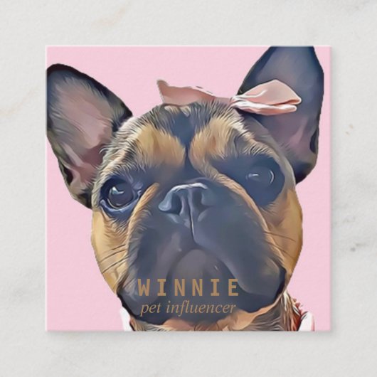 Moderner QR-Code mit doppeltem Foto Quadratische Visitenkarte (Vorderseite)