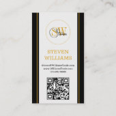 Moderner QR-Code, Mit Monogramm Name, Logo/Signatu Visitenkarte (Rückseite)