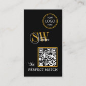 Moderner QR-Code, Mit Monogramm Name, Logo/Signatu Visitenkarte (Vorderseite)