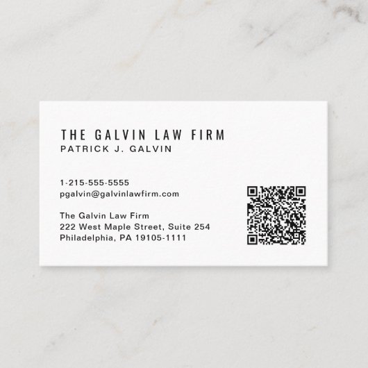 Moderner QR Code Mitarbeiter Visitenkarte (Vorderseite)