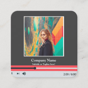 Moderner QR-Code-Musikplayer-Song-Playlist-Foto  Quadratische Visitenkarte