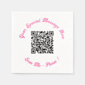 Moderner QR Code Napkins mit Ihrem Sondertext Serviette (Vorderseite)