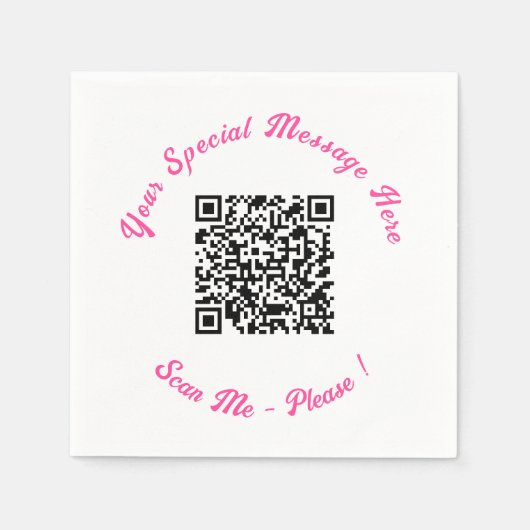 Moderner QR Code Napkins mit Ihrem Sondertext Serviette (Vorderseite)