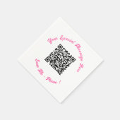 Moderner QR Code Napkins mit Ihrem Sondertext Serviette (Ecke)