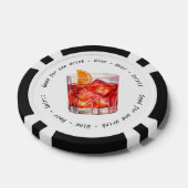 Moderner QR Code Negroni Drink Gutschein Pokerchips (Einzeln)