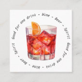 Moderner QR Code Negroni Drink Gutschein Quadratische Visitenkarte (Vorderseite)