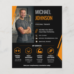 Moderner QR-Code-Personal-Trainer für Fotos Flyer