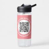 Moderner QR-Code, personalisierter Text, Rosa und Trinkflasche (Links)