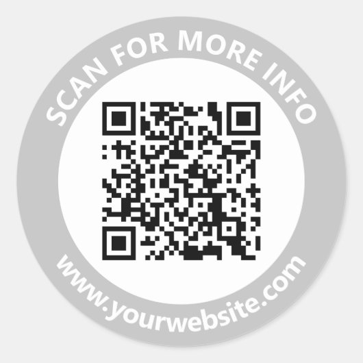 Moderner QR-Code personalisierter Text Schwarz Wei Runder Aufkleber (Vorderseite)