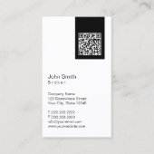 Moderner QR-Code Real Anwesen Broker Business Card Visitenkarte (Vorderseite)