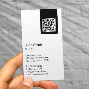 Moderner QR-Code Real Anwesen Broker Business Card Visitenkarte
