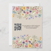 Moderner QR-Code Rustikale Einfache Wildblume Hoch Einladung (Rückseite)
