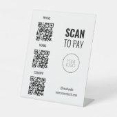 Moderner QR Code Salon Scan to Pay Sockelschild (Vorderseite)