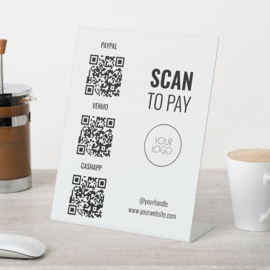 Moderner QR Code Salon Scan to Pay Sockelschild (In SItu)